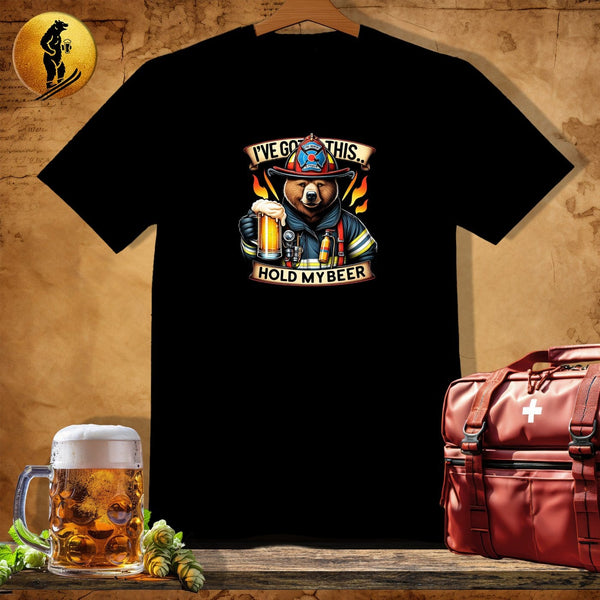 MyDesigns Physical Item Black / S Firefighter Bear Blaze T-Shirt