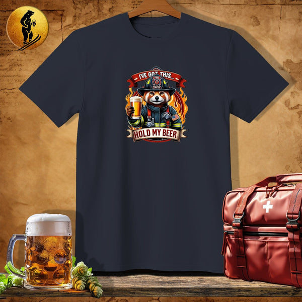 MyDesigns Physical Item Dark Heather / S Firefighting Blue Badger T-Shirt