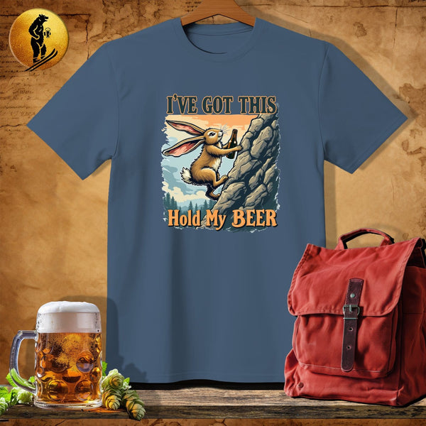 MyDesigns Physical Item Navy Heather / S Rock-Hopping Rabbit T-Shirt