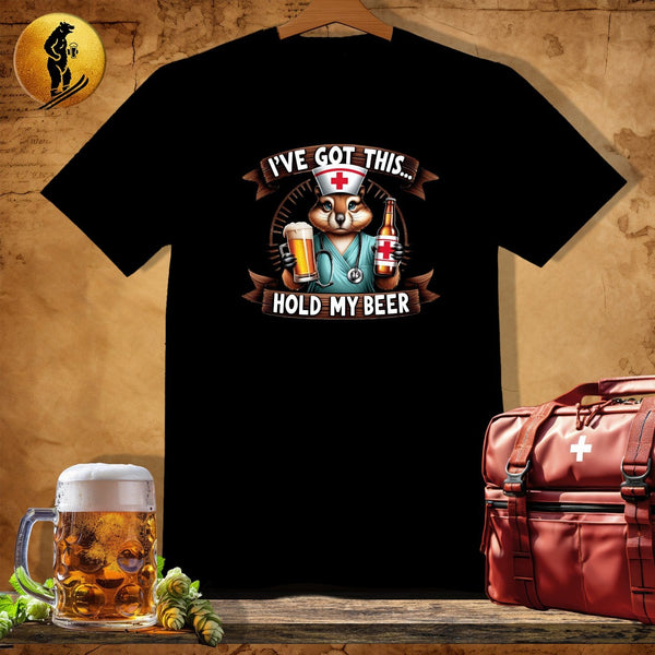 MyDesigns Physical Item Black / S Squirrel Nurse T-Shirt