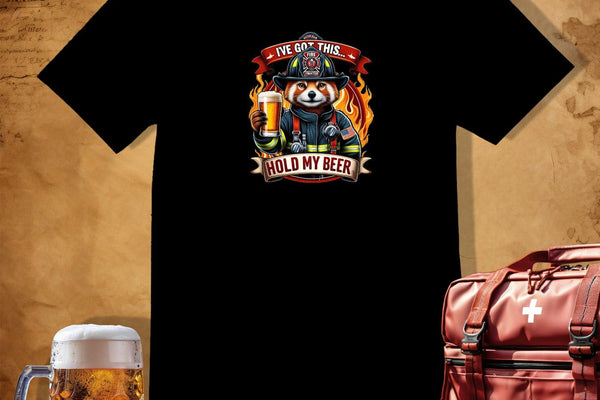 Firefighting Blue Badger T-Shirt ~ a The Badger Does Not Care How Big You Are pick