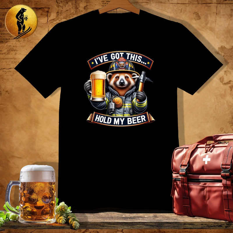 Red Panda Fire Fighter T-Shirt ~ a The Bear Who Runs Toward The Fire pick