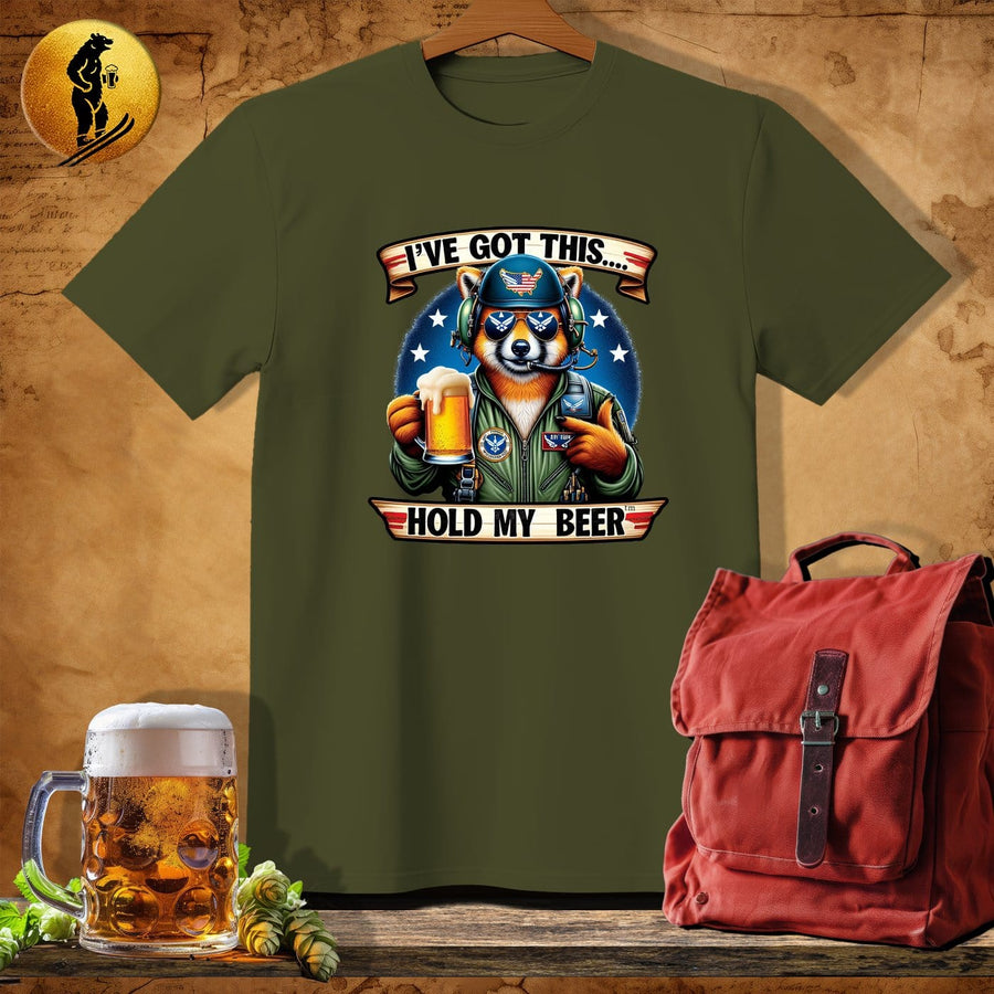 MyDesigns Physical Item Military Green / S Red Panda Air Force T-Shirt