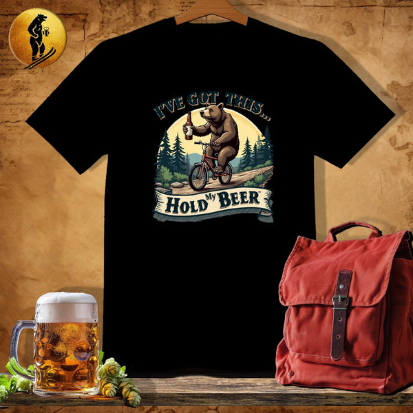 MyDesigns Physical Item Black / S Bearly Pedaling T-Shirt