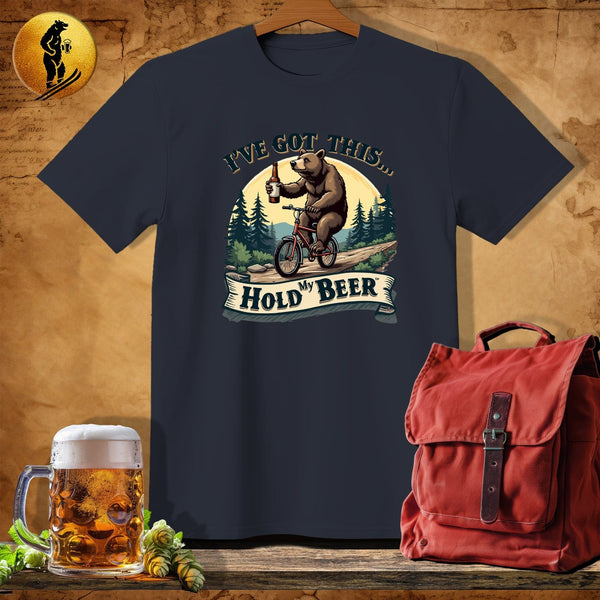 MyDesigns Physical Item Dark Heather / S Bearly Pedaling T-Shirt