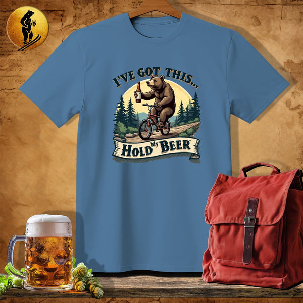 MyDesigns Physical Item Heather Indigo / S Bearly Pedaling T-Shirt
