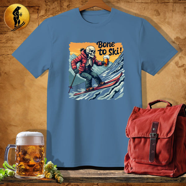 MyDesigns Physical Item Heather Indigo / S Bone to Ski T-Shirt