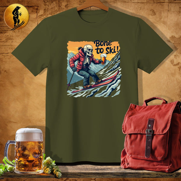MyDesigns Physical Item Military Green / S Bone to Ski T-Shirt