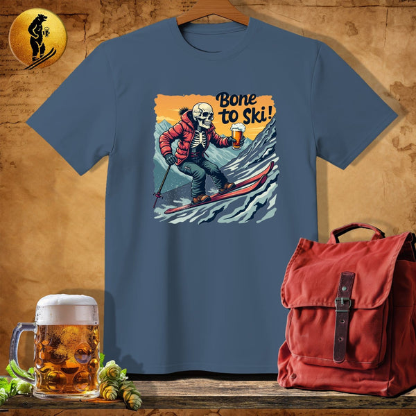 MyDesigns Physical Item Navy Heather / S Bone to Ski T-Shirt