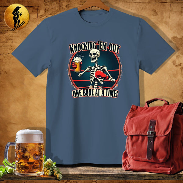MyDesigns Physical Item Navy Heather / S Boxer Skeleton T-Shirt