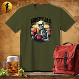 MyDesigns Physical Item Military Green / S Boxing Skeleton T-Shirt