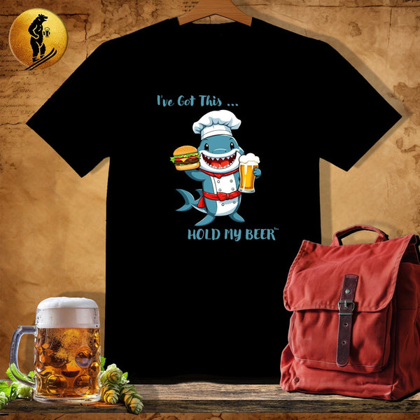 MyDesigns Physical Item Black / S Burger Shark T-Shirt