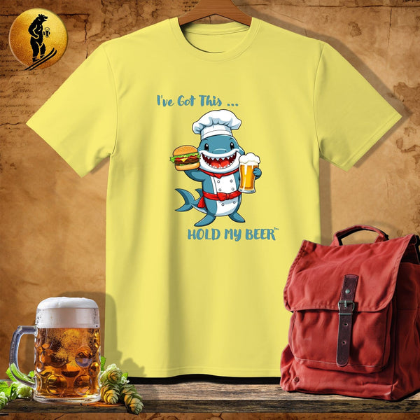 MyDesigns Physical Item Cornsilk / S Burger Shark T-Shirt