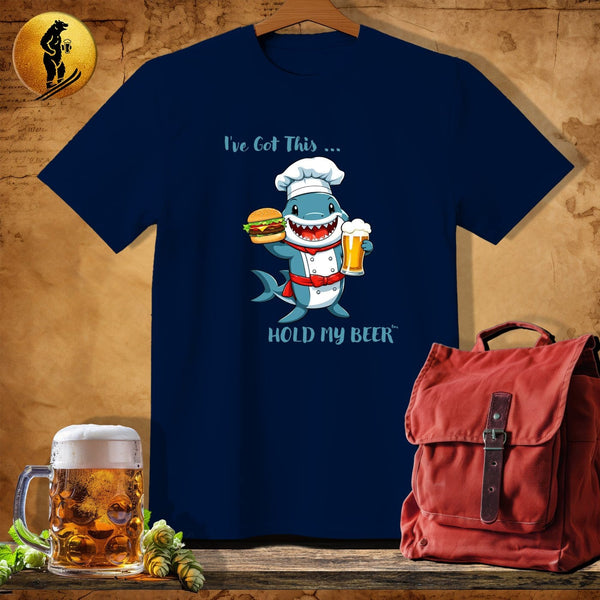 MyDesigns Physical Item Navy / S Burger Shark T-Shirt