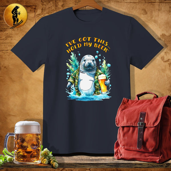 MyDesigns Physical Item Dark Heather / S Camo Manatee T-Shirt