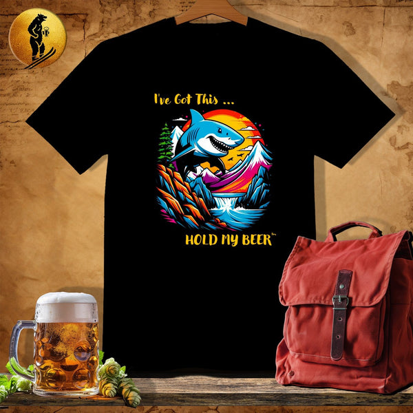 MyDesigns Physical Item Black / S Climb Adventure Shark T-Shirt