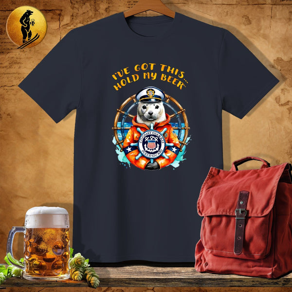 MyDesigns Physical Item Dark Heather / S Coast Guard Seal T-Shirt
