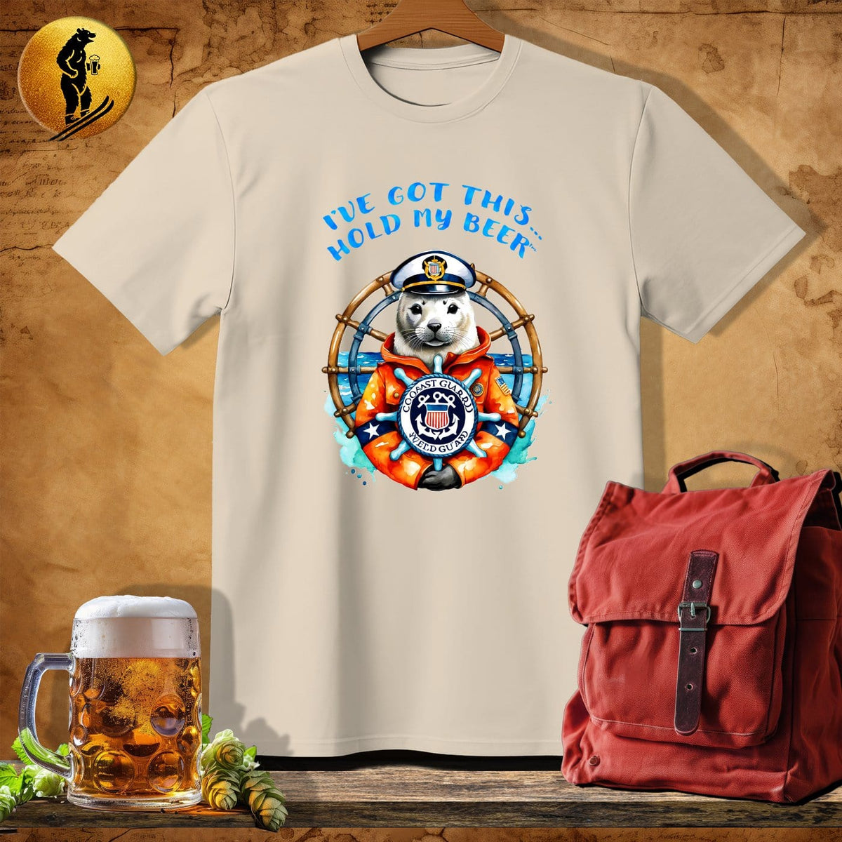 MyDesigns Physical Item Sand / S Coast Guard Seal T-Shirt