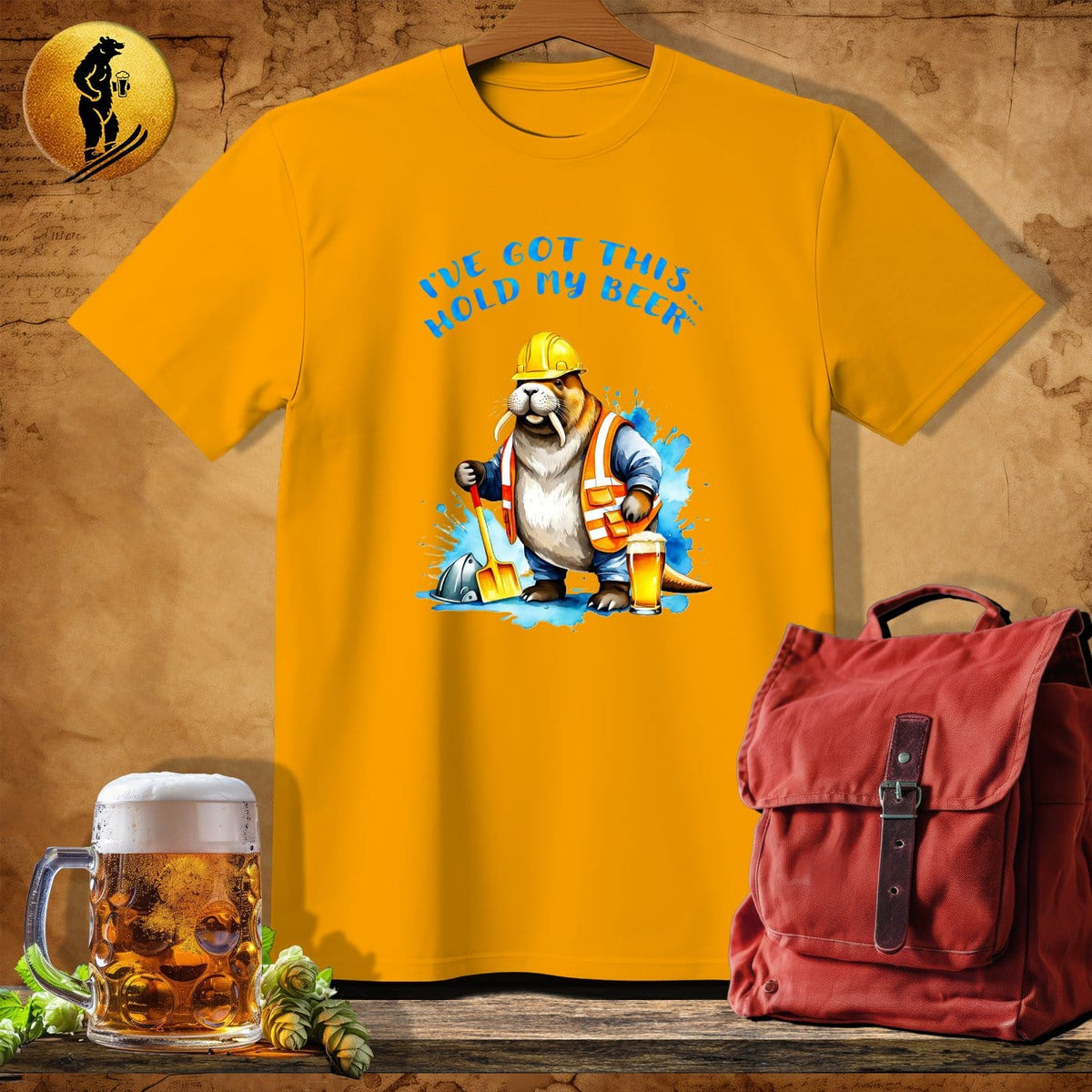 MyDesigns Physical Item Gold / S Constructive Walrus T-Shirt