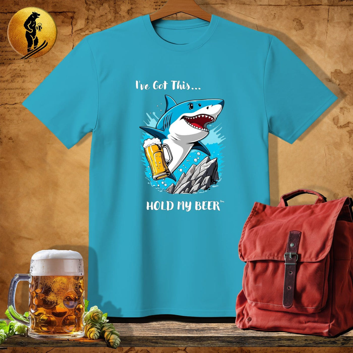 MyDesigns Physical Item Tropical Blue / S Craggy Climber Shark T-Shirt