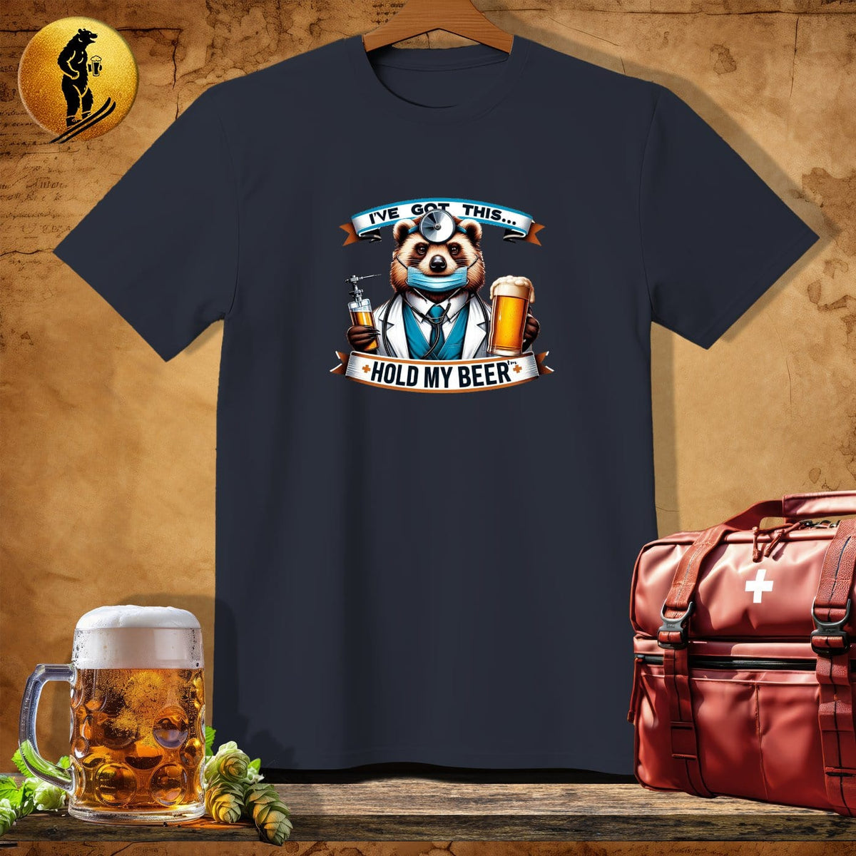 MyDesigns Physical Item Dark Heather / S Doctor Bear Bob T-Shirt