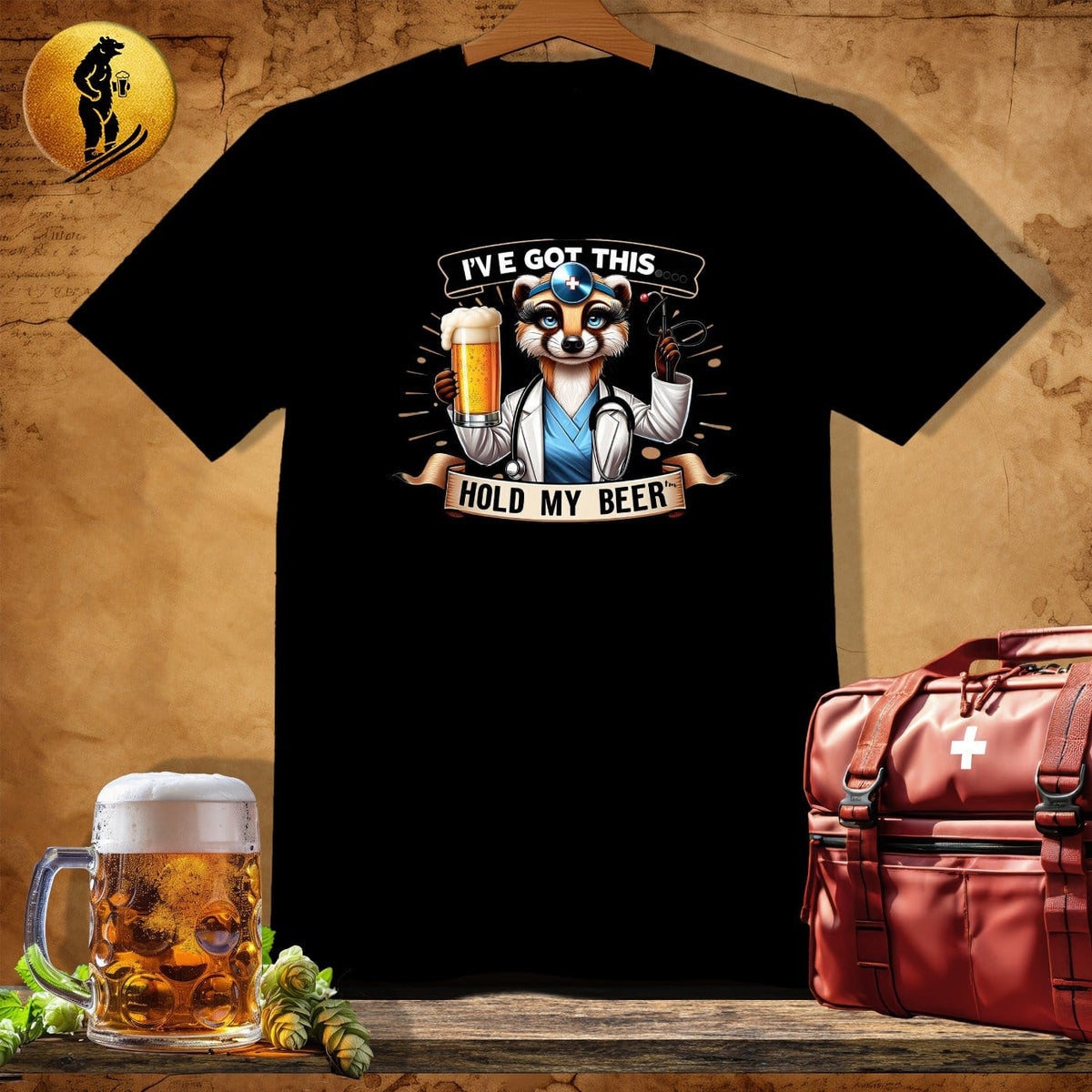 MyDesigns Physical Item Black / S Doctor Riley Raccoon T-Shirt