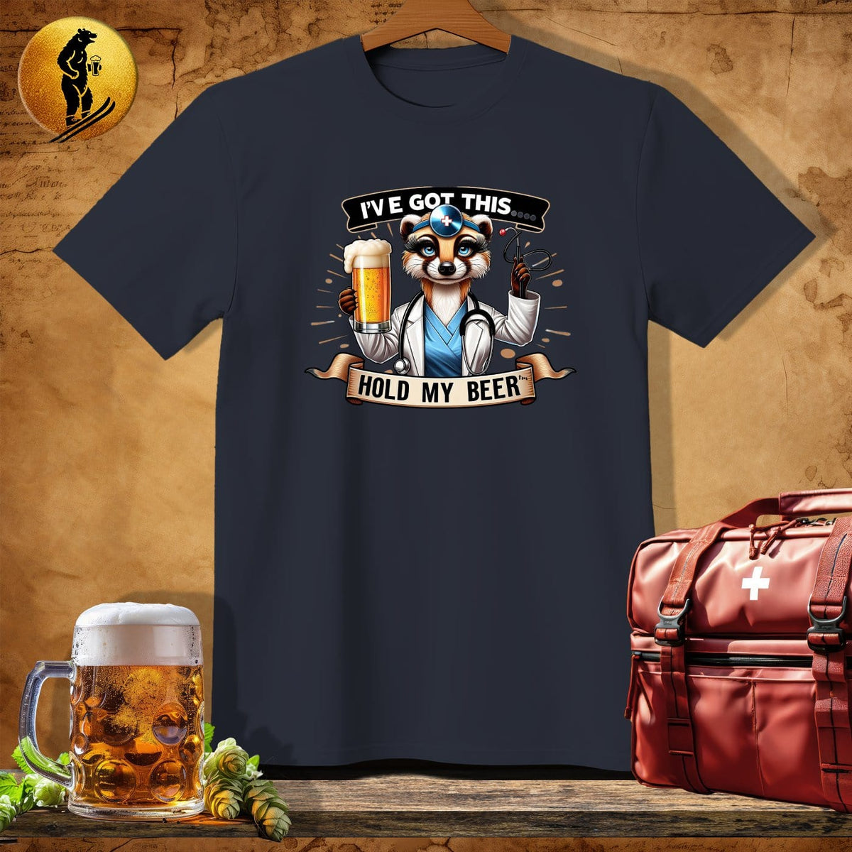 MyDesigns Physical Item Dark Heather / S Doctor Riley Raccoon T-Shirt