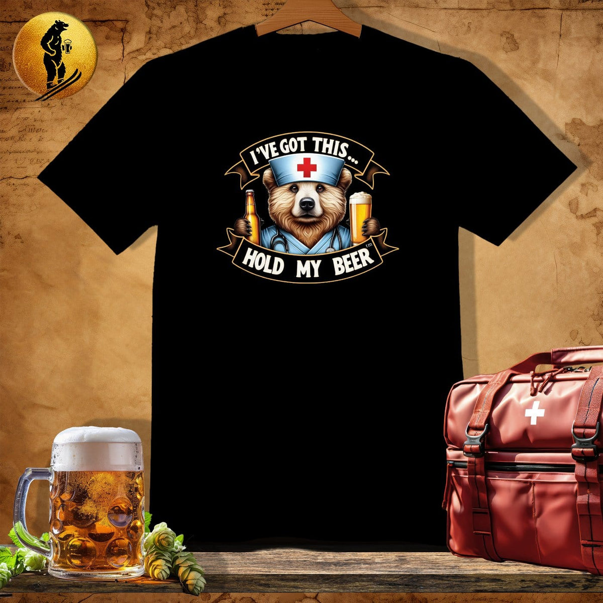 MyDesigns Physical Item Black / S Dog Nurse T-Shirt