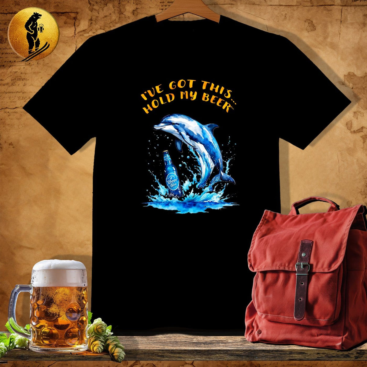 MyDesigns Physical Item Black / S Dolphin Splash T-Shirt