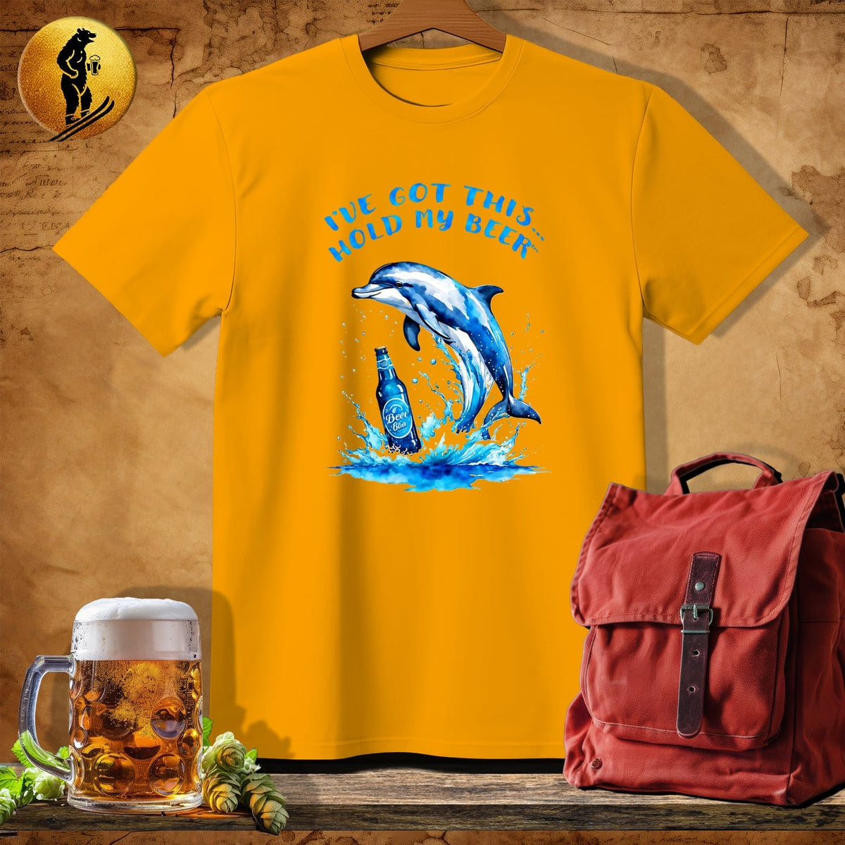 MyDesigns Physical Item Gold / S Dolphin Splash T-Shirt