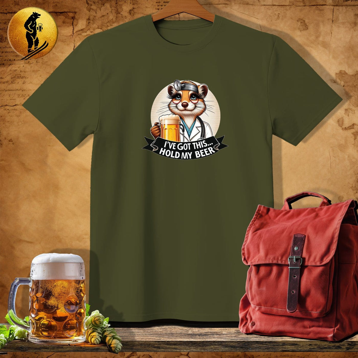 MyDesigns Physical Item Military Green / S Dr. Ferret Felicia T-Shirt