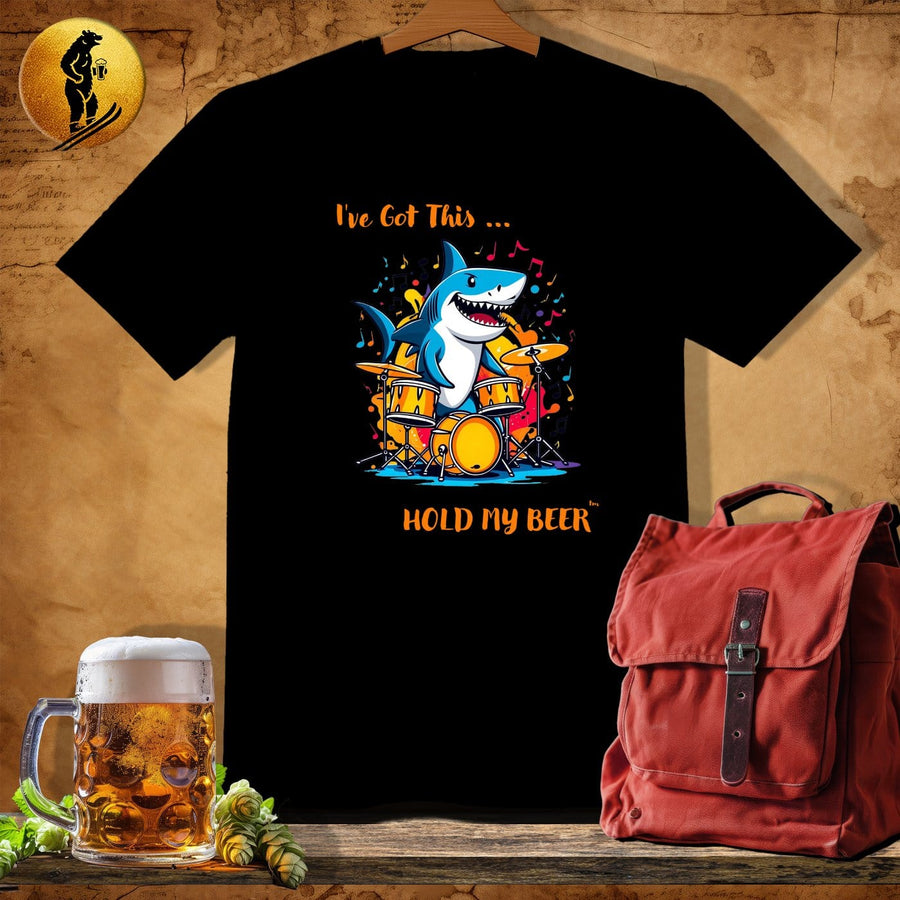 MyDesigns Physical Item Black / S Drum Shark T-Shirt