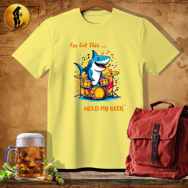 MyDesigns Physical Item Cornsilk / S Drum Shark T-Shirt