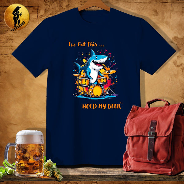 MyDesigns Physical Item Navy / S Drum Shark T-Shirt