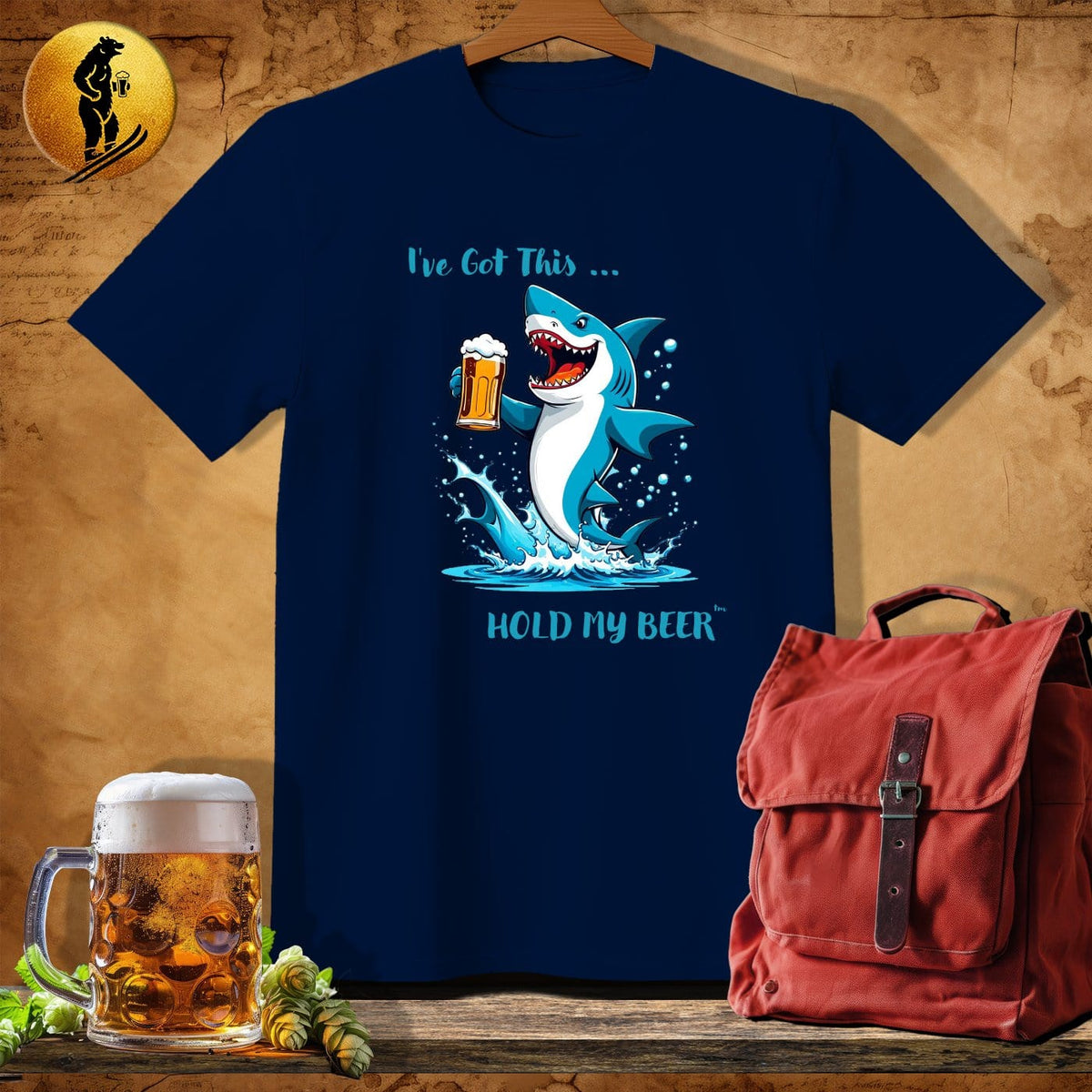 MyDesigns Physical Item Navy / S Dunking Shark T-Shirt