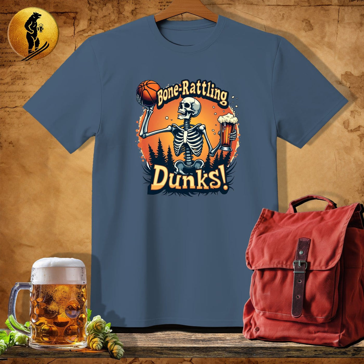 MyDesigns Physical Item Navy Heather / S Dunks Skeleton T-Shirt
