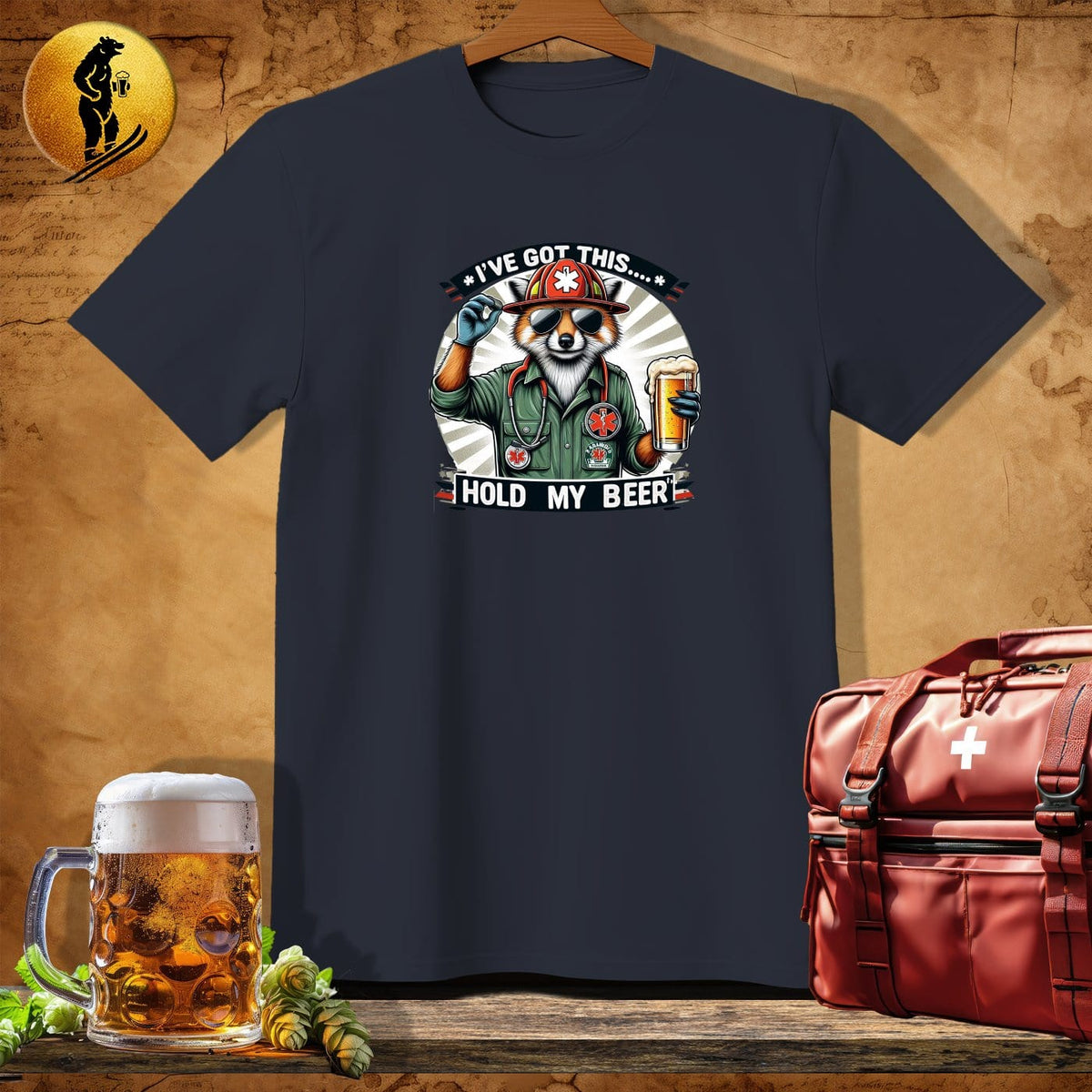MyDesigns Physical Item Dark Heather / S EMT Fox Hero T-Shirt