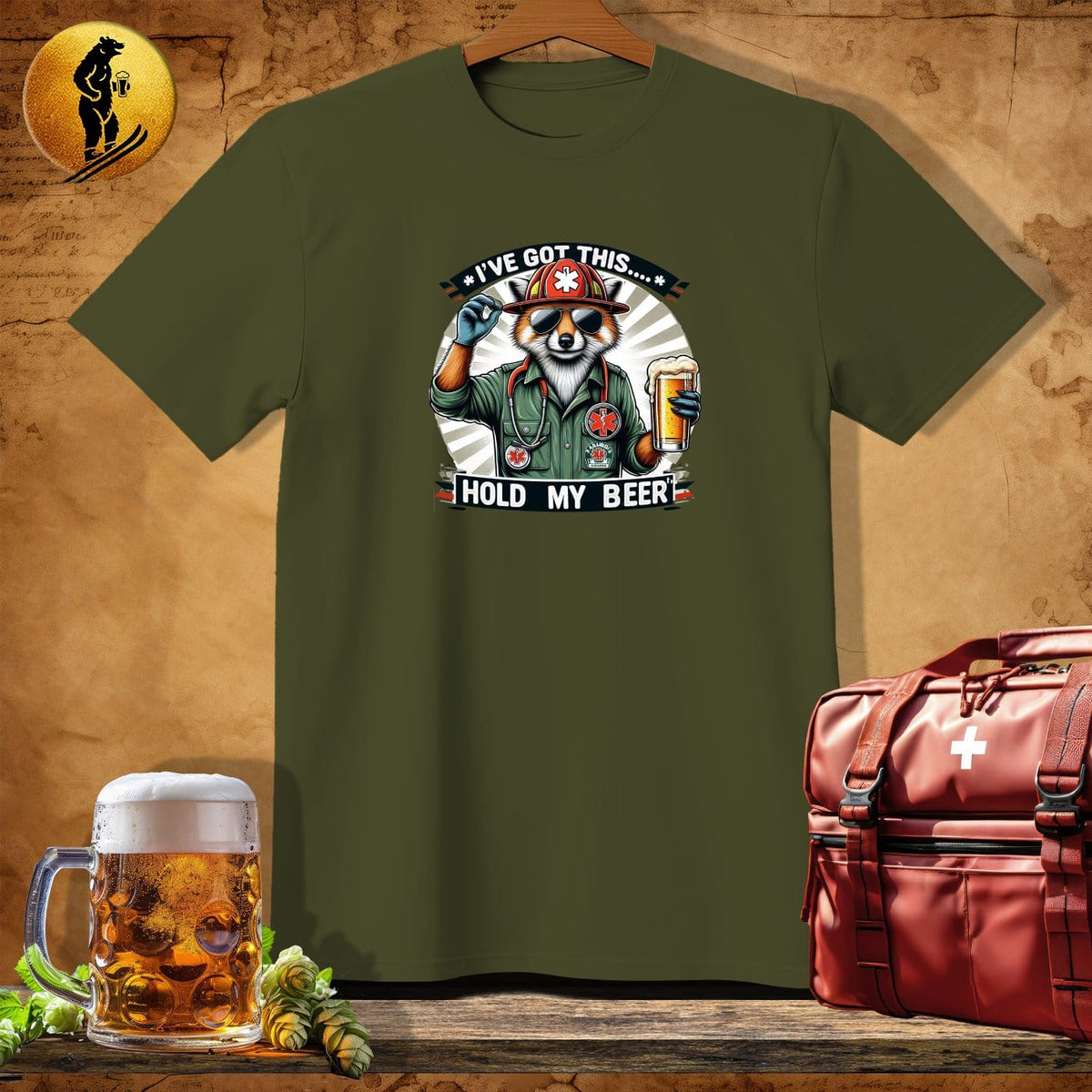 MyDesigns Physical Item Military Green / S EMT Fox Hero T-Shirt