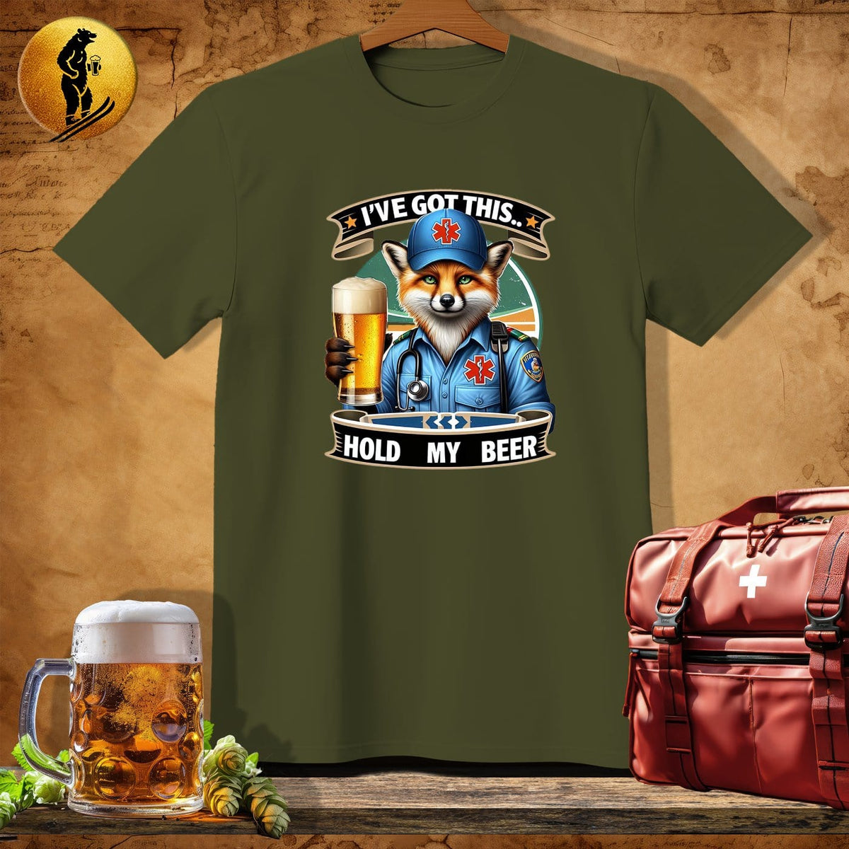 MyDesigns Physical Item Military Green / S EMT Fox T-Shirt