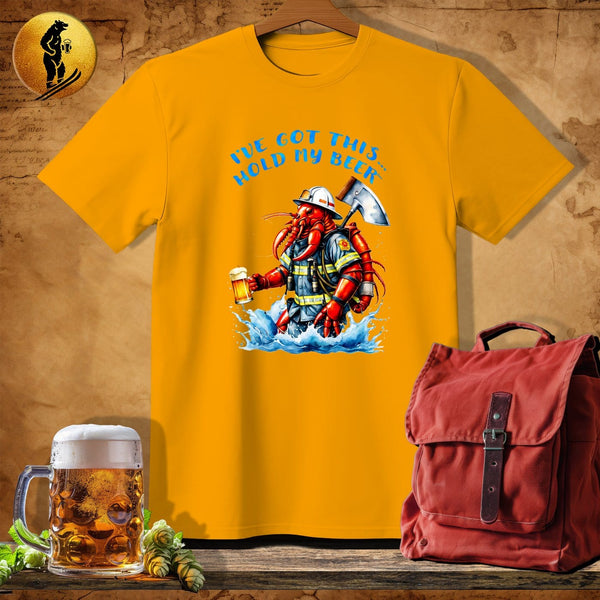 MyDesigns Physical Item Gold / S Firefighter Lobster T-Shirt