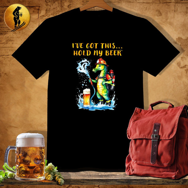 MyDesigns Physical Item Black / S Firefighter Seahorse T-Shirt
