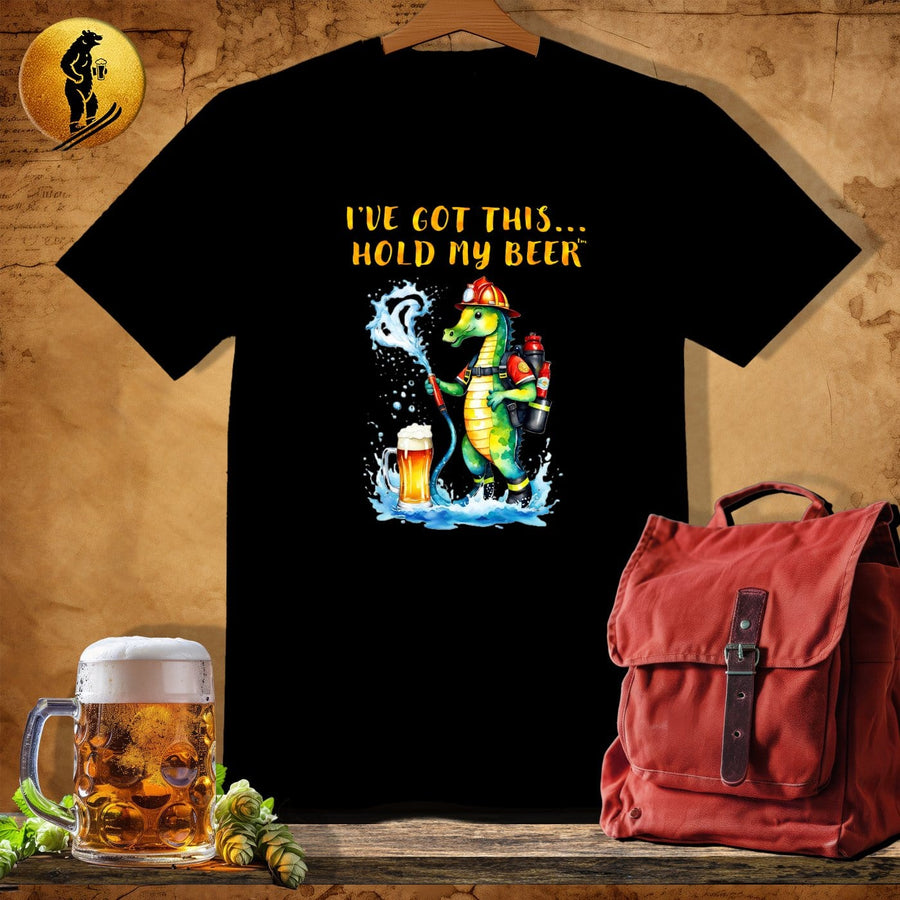 MyDesigns Physical Item Black / S Firefighter Seahorse T-Shirt