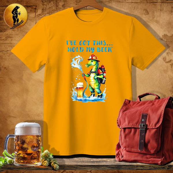 MyDesigns Physical Item Gold / S Firefighter Seahorse T-Shirt