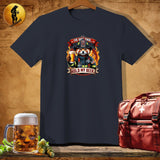 MyDesigns Physical Item Dark Heather / S Firefighting Blue Badger T-Shirt