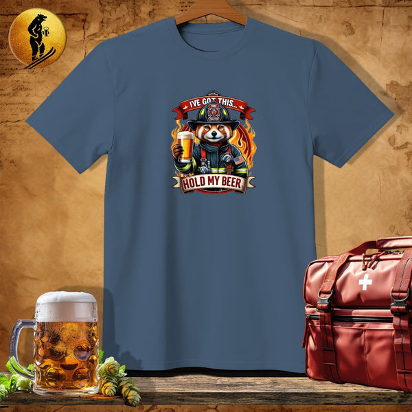 MyDesigns Physical Item Navy Heather / S Firefighting Blue Badger T-Shirt
