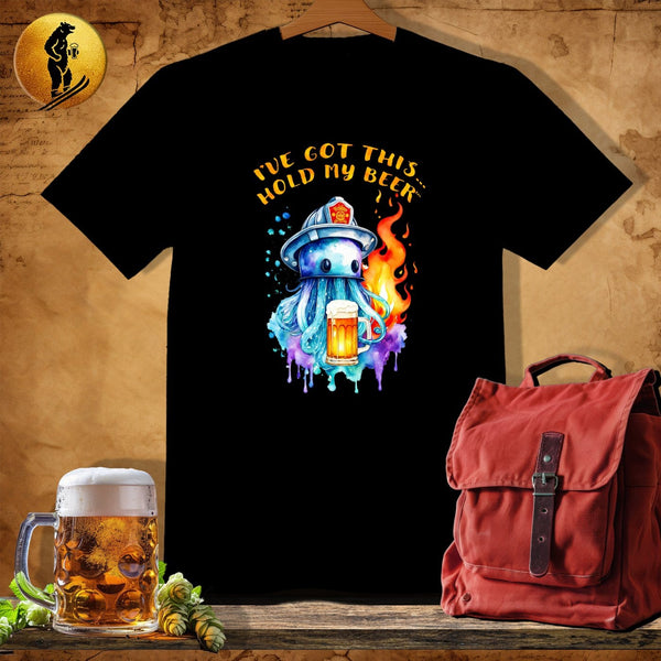 MyDesigns Physical Item Black / S Firefighting Jellyfish T-Shirt