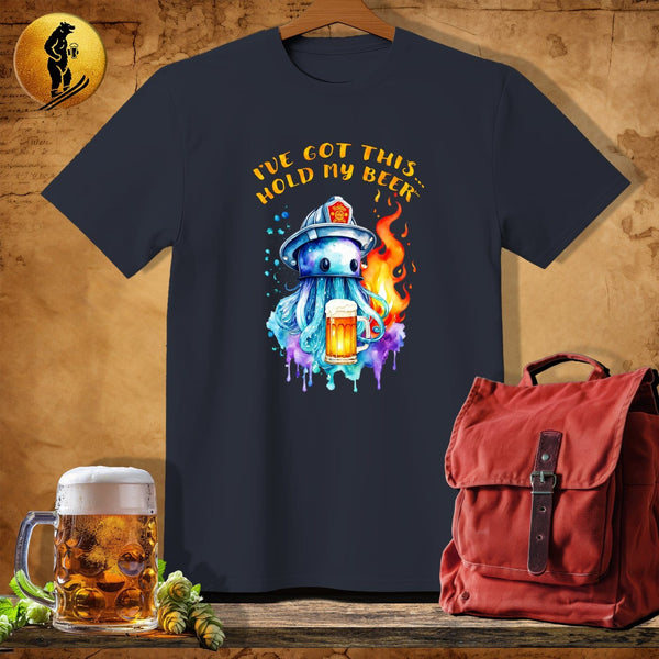 MyDesigns Physical Item Dark Heather / S Firefighting Jellyfish T-Shirt