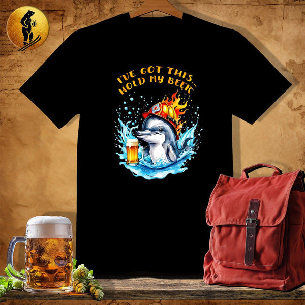 MyDesigns Physical Item Black / S Firehead Dolphin T-Shirt