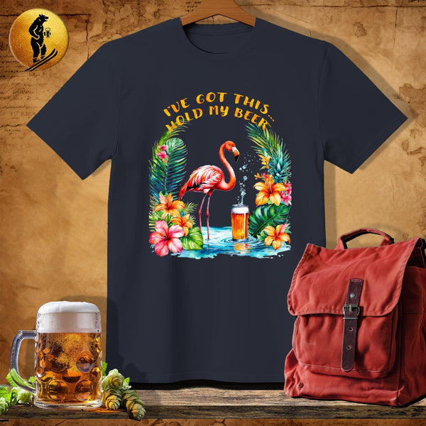 MyDesigns Physical Item Dark Heather / S Flamingo Sips T-Shirt