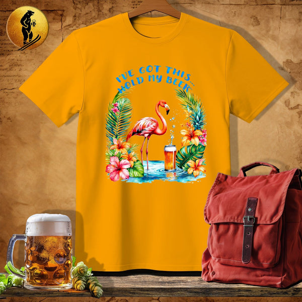 MyDesigns Physical Item Gold / S Flamingo Sips T-Shirt